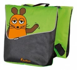Puky DT 3 Kinder Fahrrad Gepäckträgertasche / Doppeltasche Die Maus Grün/schwarz